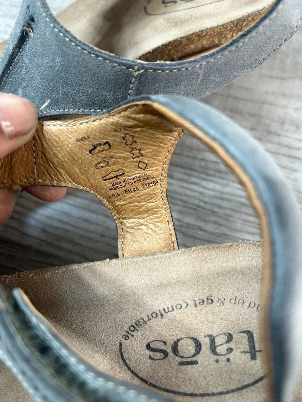 Taos Gray Suede Wedge Sandals - Comfortable Women’s Shoes Size 9-9.5